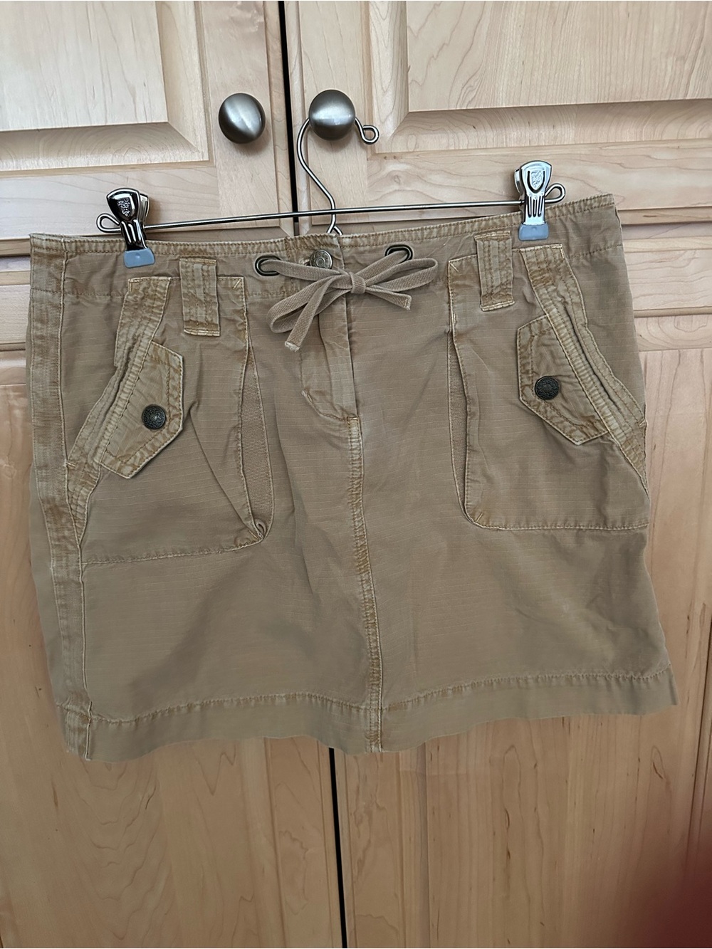 J. Crew Vintage Tan Drawstring Cargo Mini Skirt